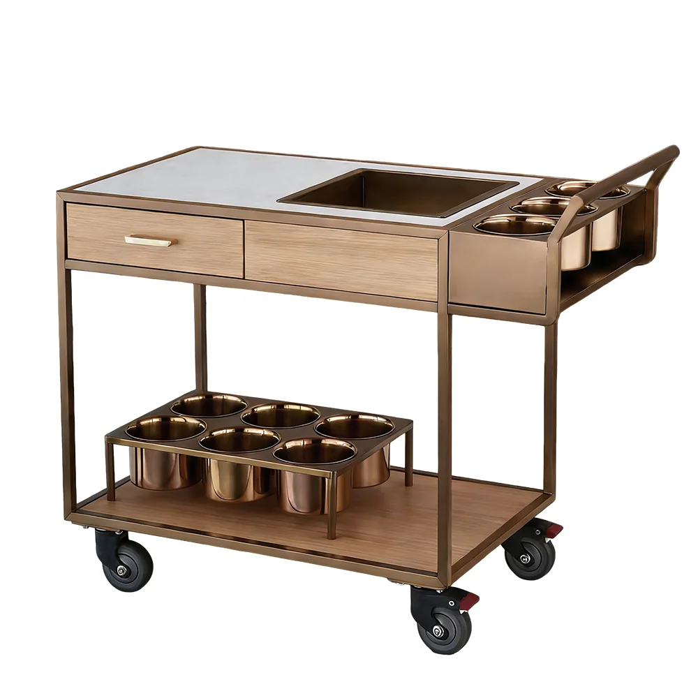 Hotel liquor wagons, modern luxury bar wagons, liquor and food service wagons, 4-wheelers, suitable for hotel restaurants,