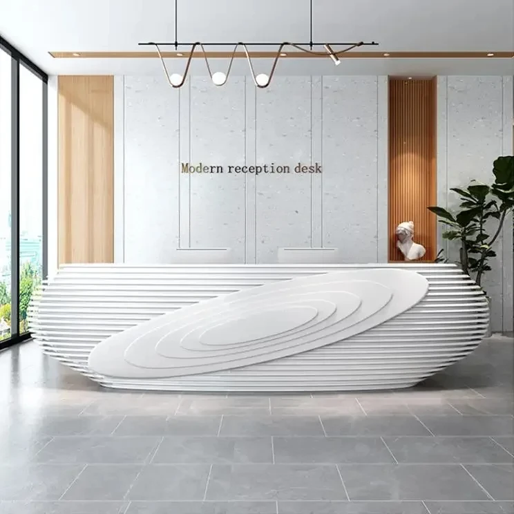 

Painting, reception desk arc, high-end counter beauty , company hotel welcome desk creativity