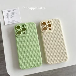 Skin Feel Woven Pattern Soft Rubber Silicone Case for iPhone 15 Pro Max 7G 8 XR XS Max 11 12 13 Pro 14 Plus Materials Phone Case