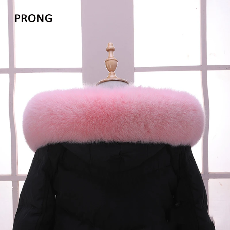 100% Real Fox Fur Collar Coat Hood Fur Strip Winter Coat Jacket Fur Collar For Women Female Neck Cap Long Warm Genuine Fur Scarf