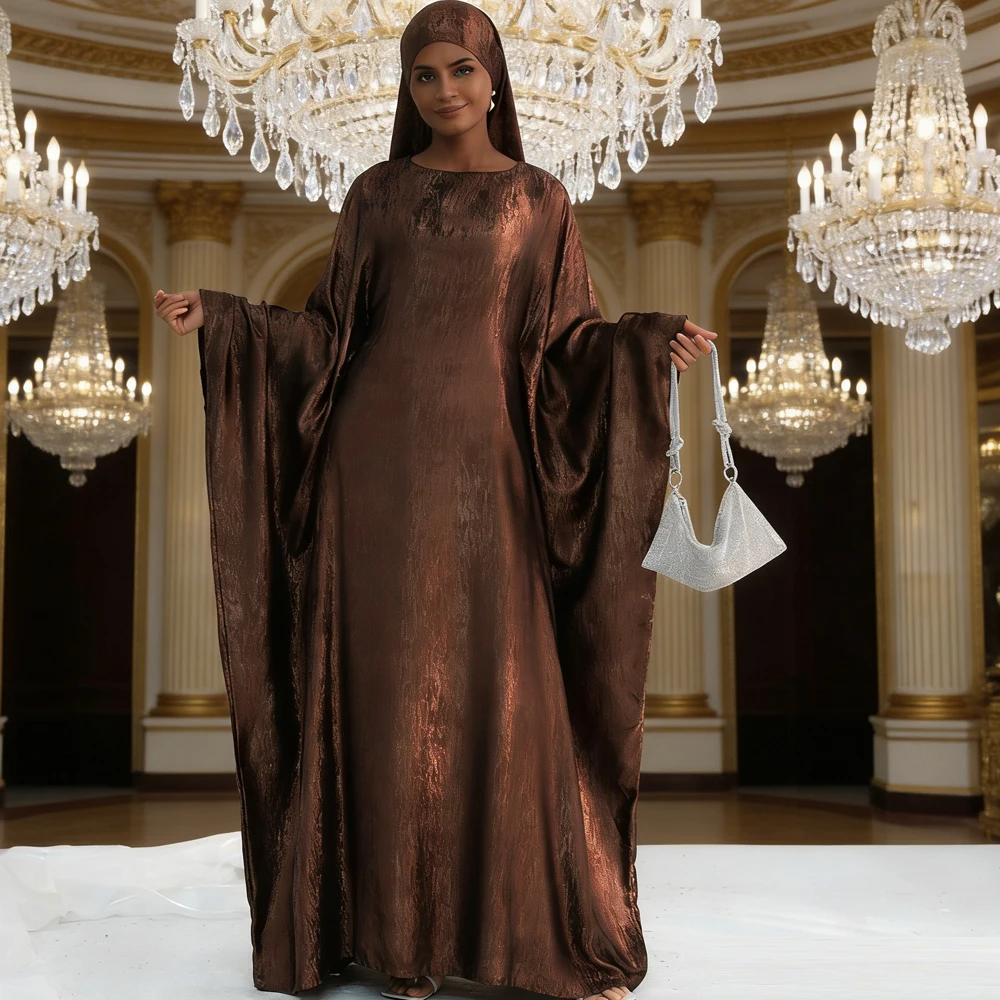 

Fashion Dubai Turkey Elegant Dress Abaya Shiny Jalabiya Eid Djellaba Ramadan Women Muslim Hijab Dresses Turkey Kaftan Femme Robe