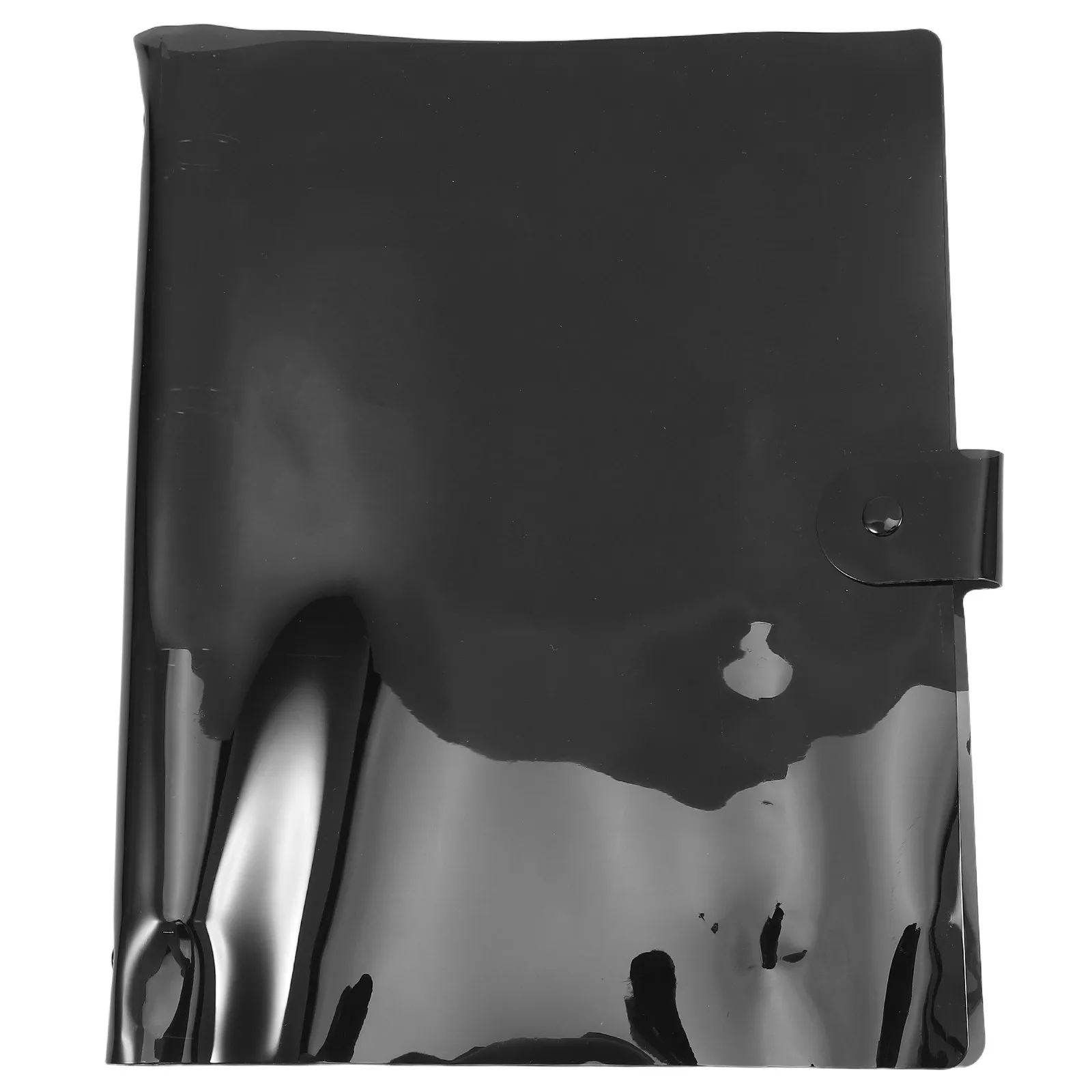 

A4 Loose Leaf Binder Black PVC Snap Button Closure Refillable Notebook Protector Planner Cover Organizer for Personal