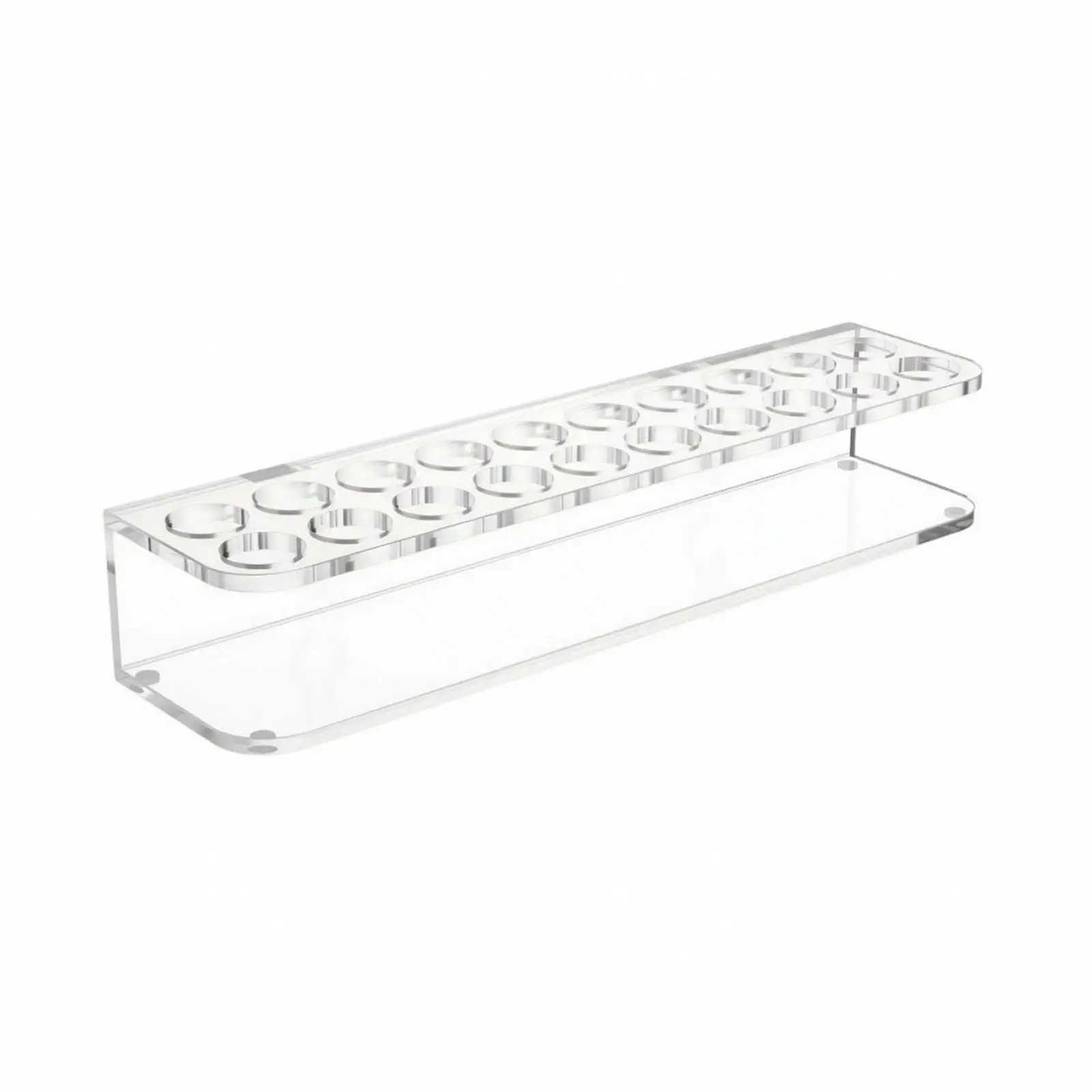 Acrylic Remedy Storage Holder Homeopathic Tube Rack Clear Two Tier Design for Desk Cabinet or Wall Installation
