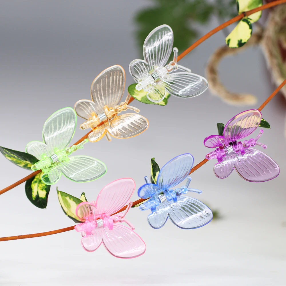 12-48 SZTUK Butterfly Orchid Klipy Kolorowe Ogród Roślin Zaciski do Wsparcia Kwiaty Winorośli Wspinaczka Plastikowe Ozdobne Dekoracji