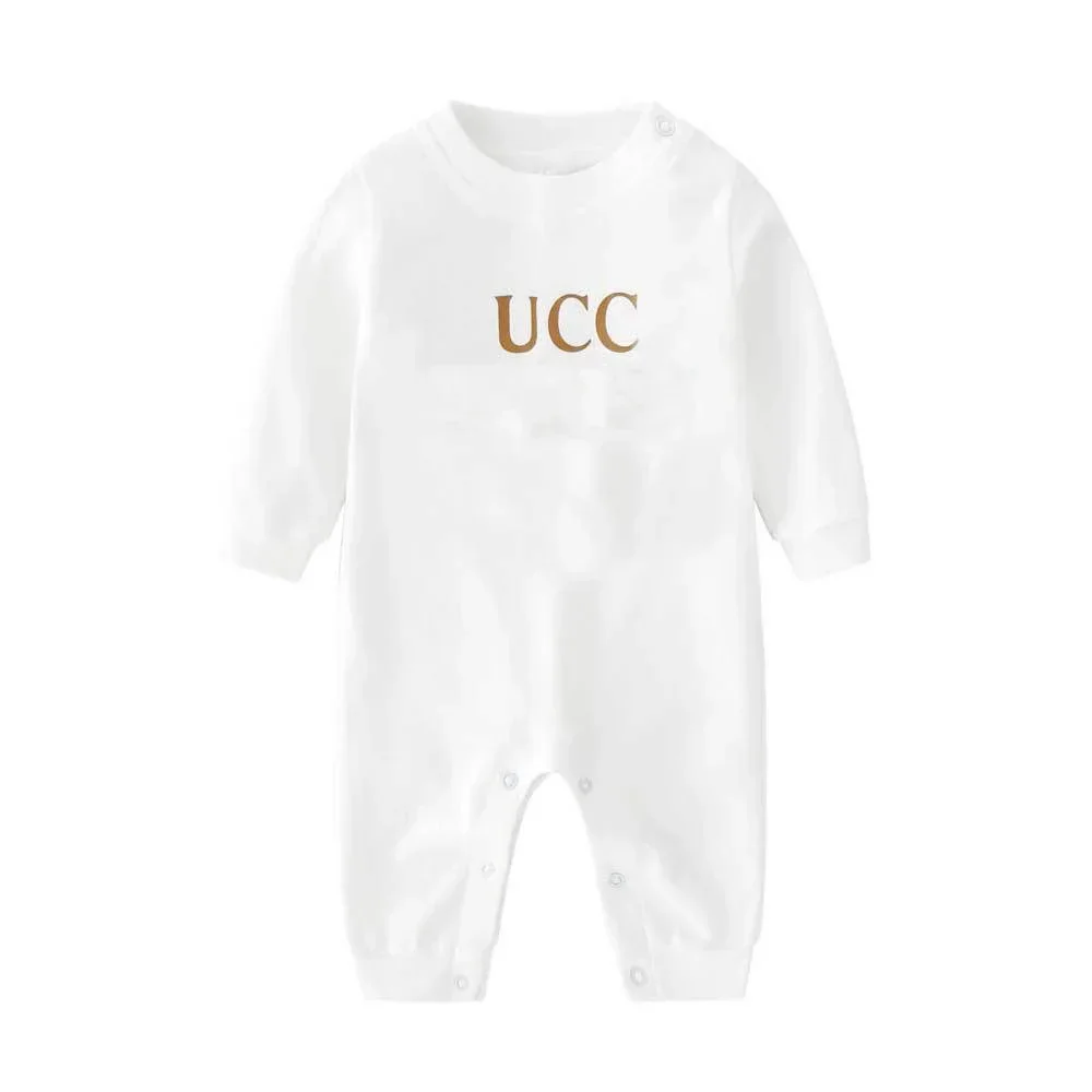 New summe fashion letter Style Mattresses baby clothes White pink Long sleeve cotton Brand newborn baby boy girls Romper