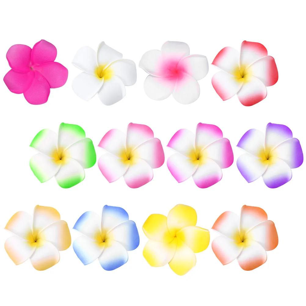 12 Pcs Simulated Plumeria Headdress Hair Clips for Thin Women Frangipani Flower Eva Hawaiian