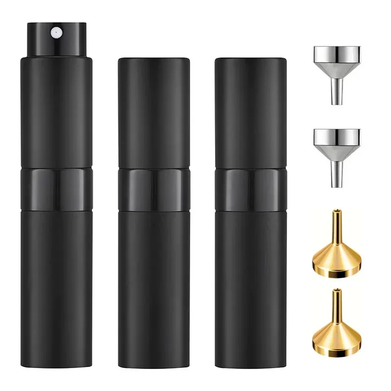 1/3/7Pcs 8ml Rotating Perfume Spray Bottle Atomizer Refillable Metal Aluminum Cosmetic Empty Containers Travel