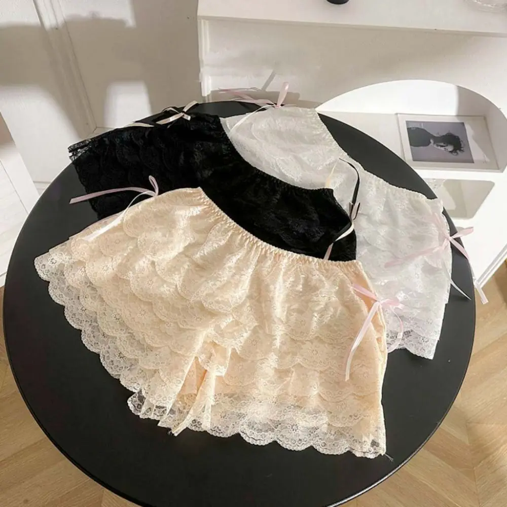 Sweet JK Lolita Lace Safety Pants Ruffled Anti-glare Summer Loose Short Pants Underwear Multi-layer Safety Shorts Women Beach