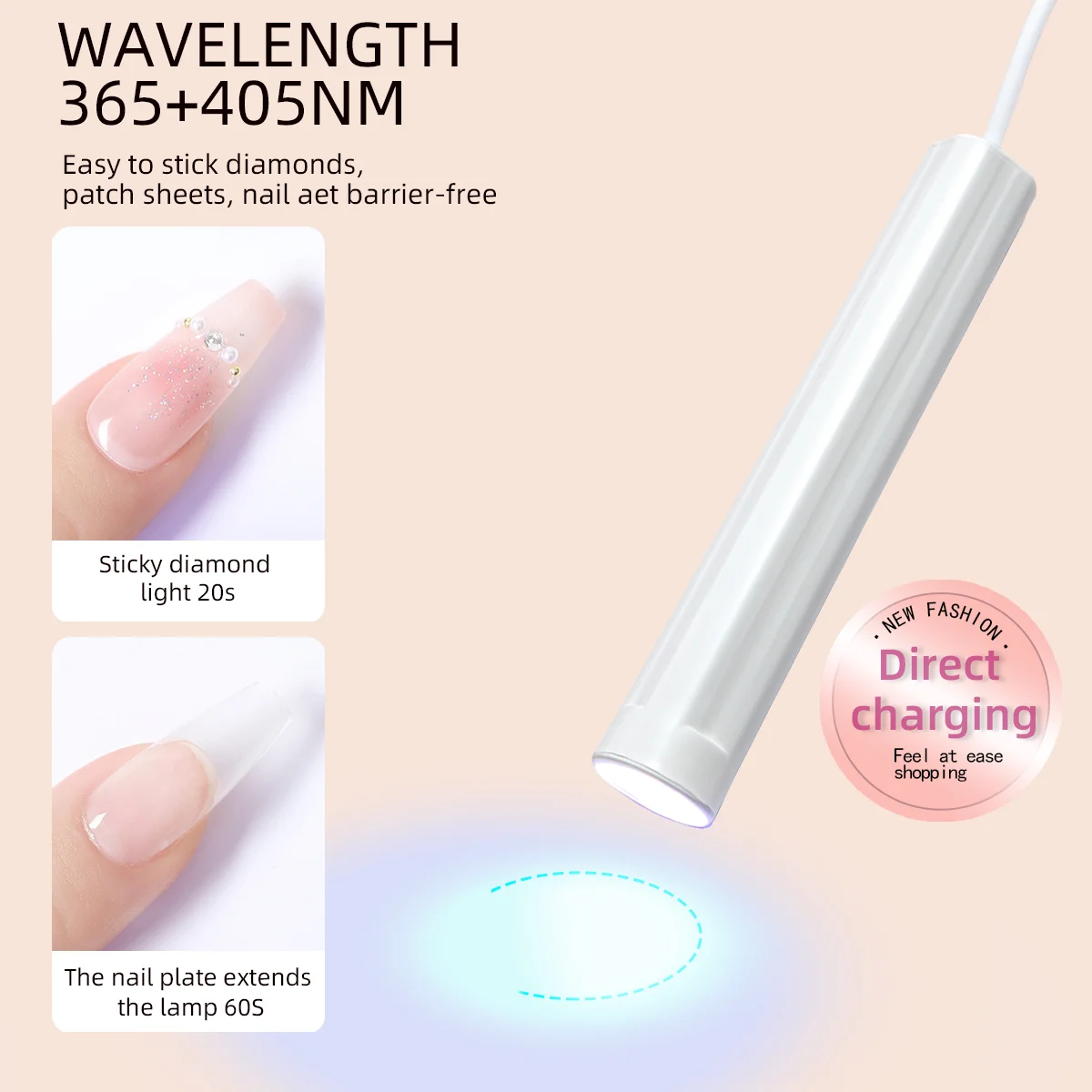 Portable Handheld Mini Nail Lamp For All Gel Polish Quick Dry USB Nail Dryer Machine UV LED Nail Lamp Mini Flashlight Pen