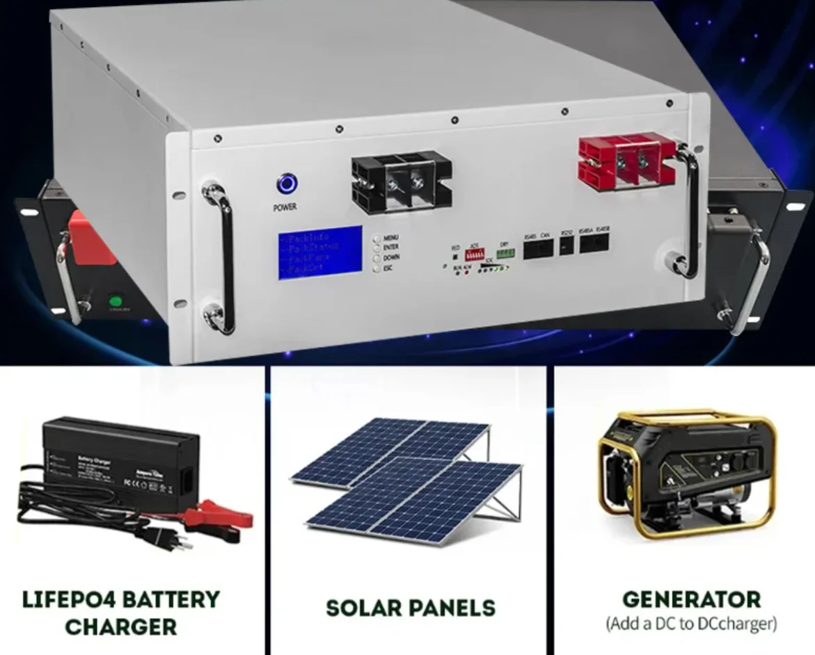Lifepo4 24V 48V 2KW 3KW 5KW PV Solar Energy 100ah 150ah 200ah 50ah Lithium Battery for Energy Storage Household Inverter Power