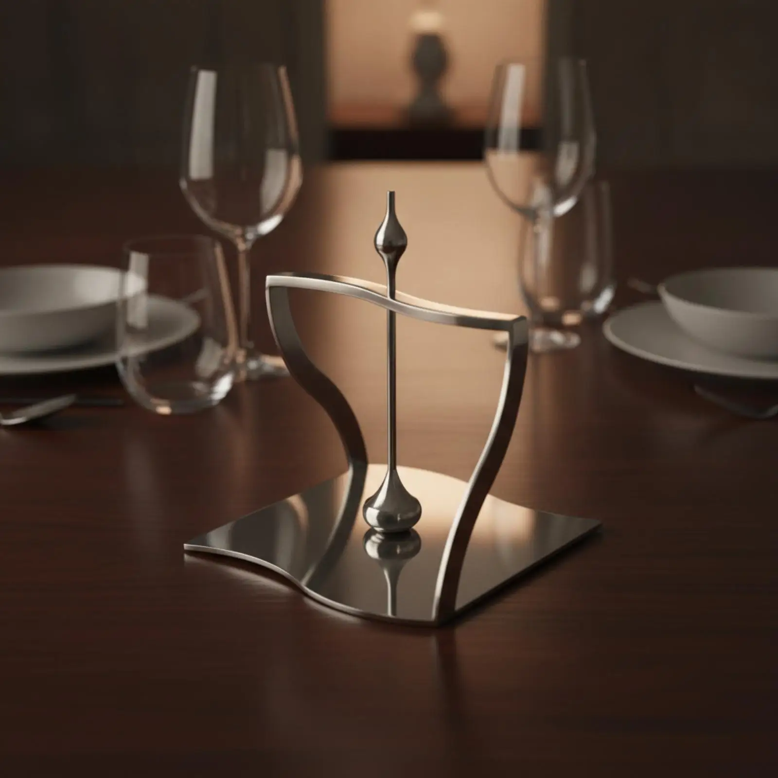 Stainless Steel Napkin Holder Modern Napkin Holder with Decorative Finial Minimalist Table Accessory for Dining Tables, Display