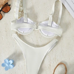 Badeanzug von Frauen in X, White Bikini Set, Badebekleidung im koreanischen Stil, rotes Badeanzug, Badebekleidung, 2 Stück, 2024 6 Hauptverkaufsbikini Red Dental - №5