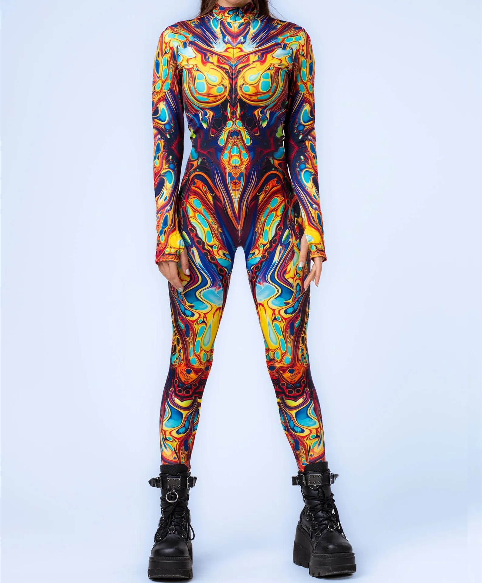 Damen Festtags- und Festival-Aerial-Yoga-Jumpsuit Halloween-Party-Kleidung Karneval Morphsuit Cosplay Einzigartiges Kostüm Bodysuit Zentai – Detail 13