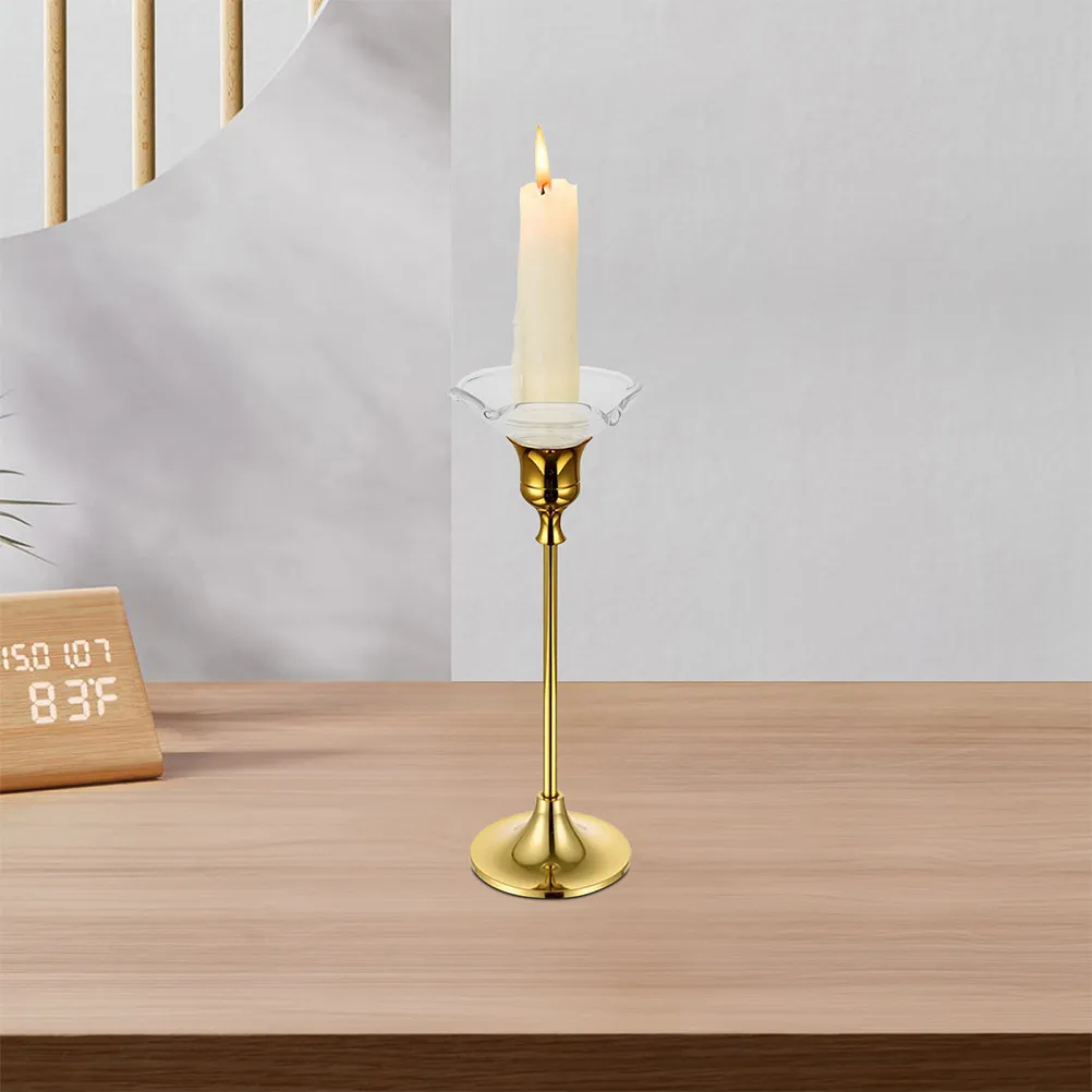 6Pcs Wax Drip Catchers Glass Drip Protectors Clear Round Candlestick Bobeches for Wedding Holiday Party Church Home