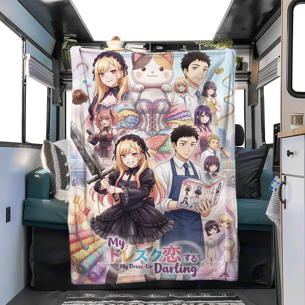My Dress‑Up Darling  Printed Flannel Blanket Warm Snugly for Bedroom Sofa Bed Chair Picnic Travel Outdoor YUN6514