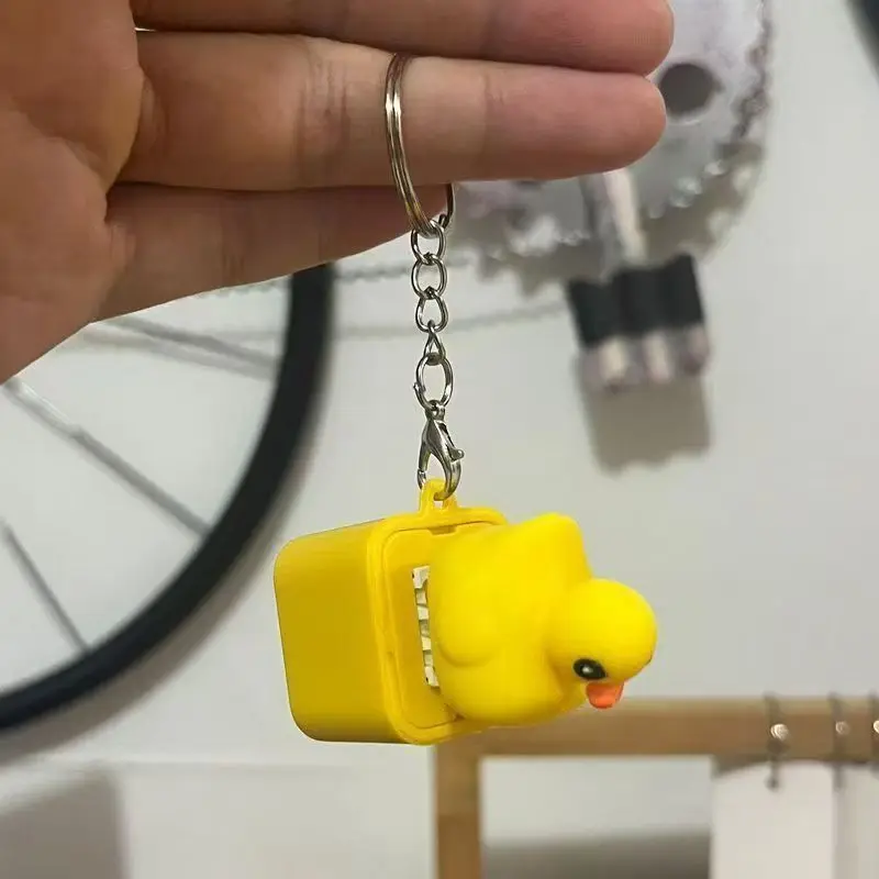 Funny Frog Duck Key chains Rechargeable Keyboard Clicker Sound Keyring with LED Light for Stress Relief Fashion Jewelry 2026 view 5