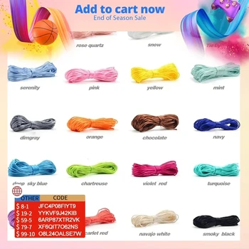 LOFCA 20m Nylon Koord Voor Bijtring Ketting Hanger Maken Satijnen Koorden Fopspeen Clip Keten Accessoire String Baby Tandjes Speelgoed DIY