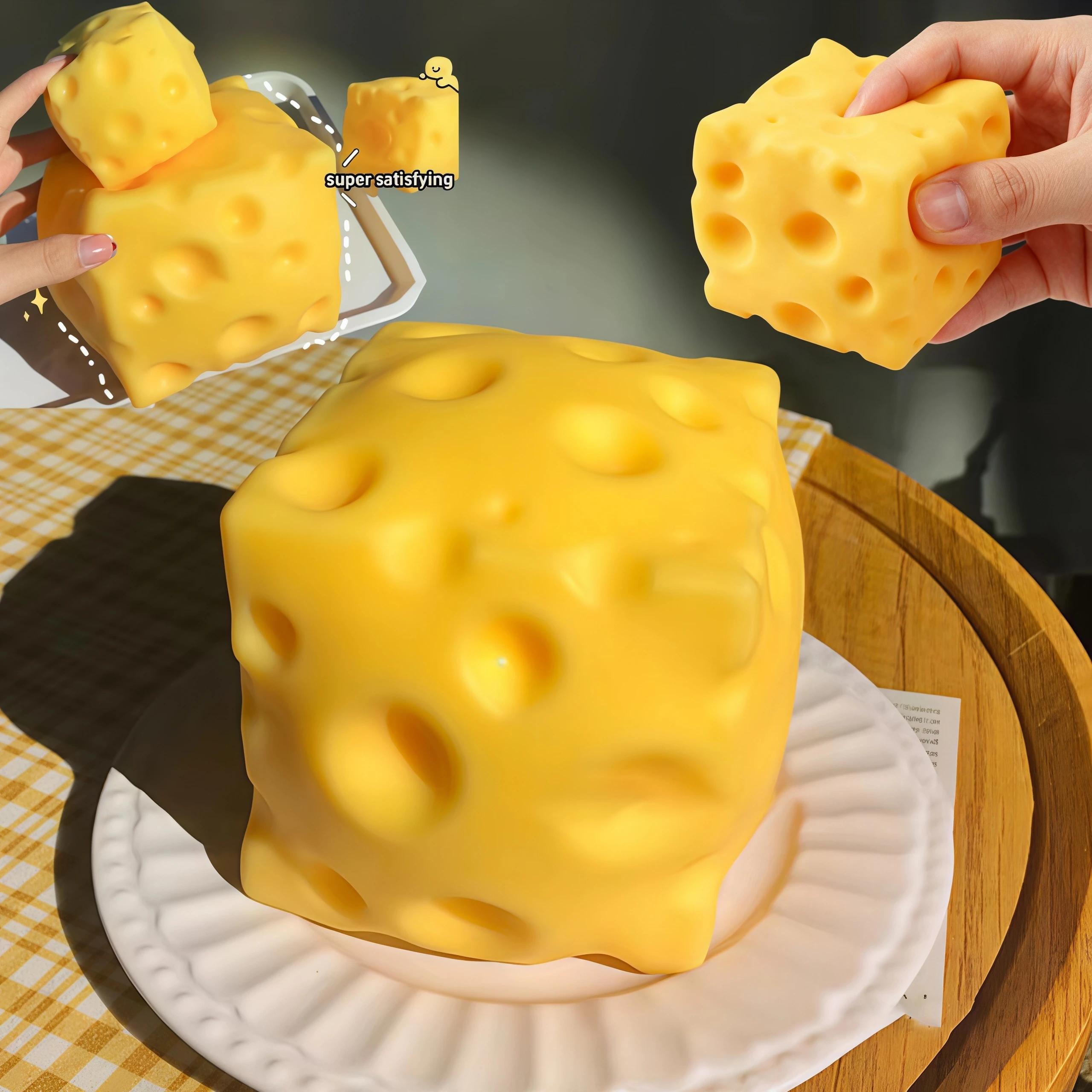 Riesiges Käse-Quetschspielzeug, extra große Größe, Käse-Squishy-Fidget-Spielzeuge, langsam zurückfedernder, formbarer Entspannungsball für Erwachsene, Geburtstagsgeschenk