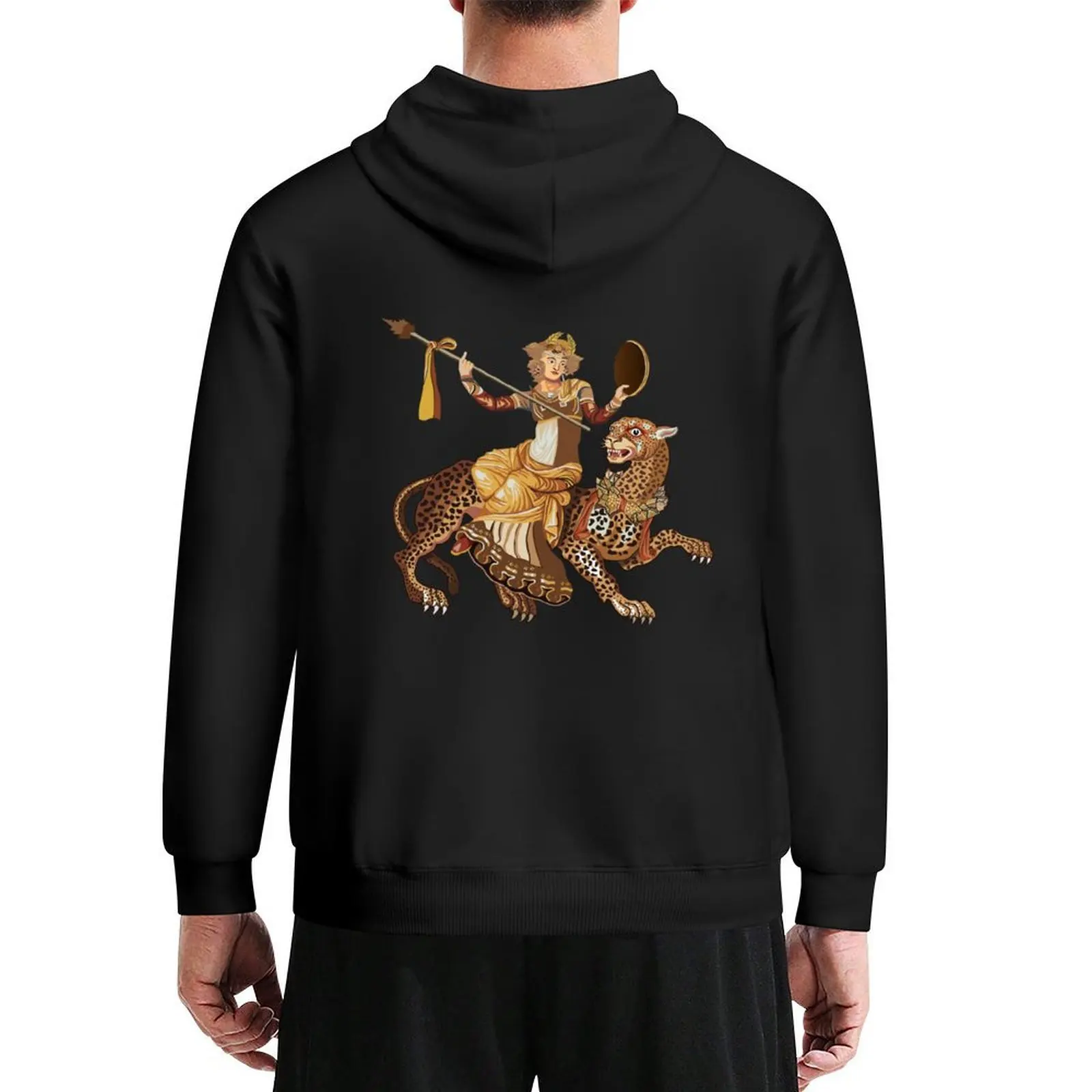 

Dionysos riding on a panther Hoodie japanese style autumn clothes korean autumn clothes men clothes big size hoodie