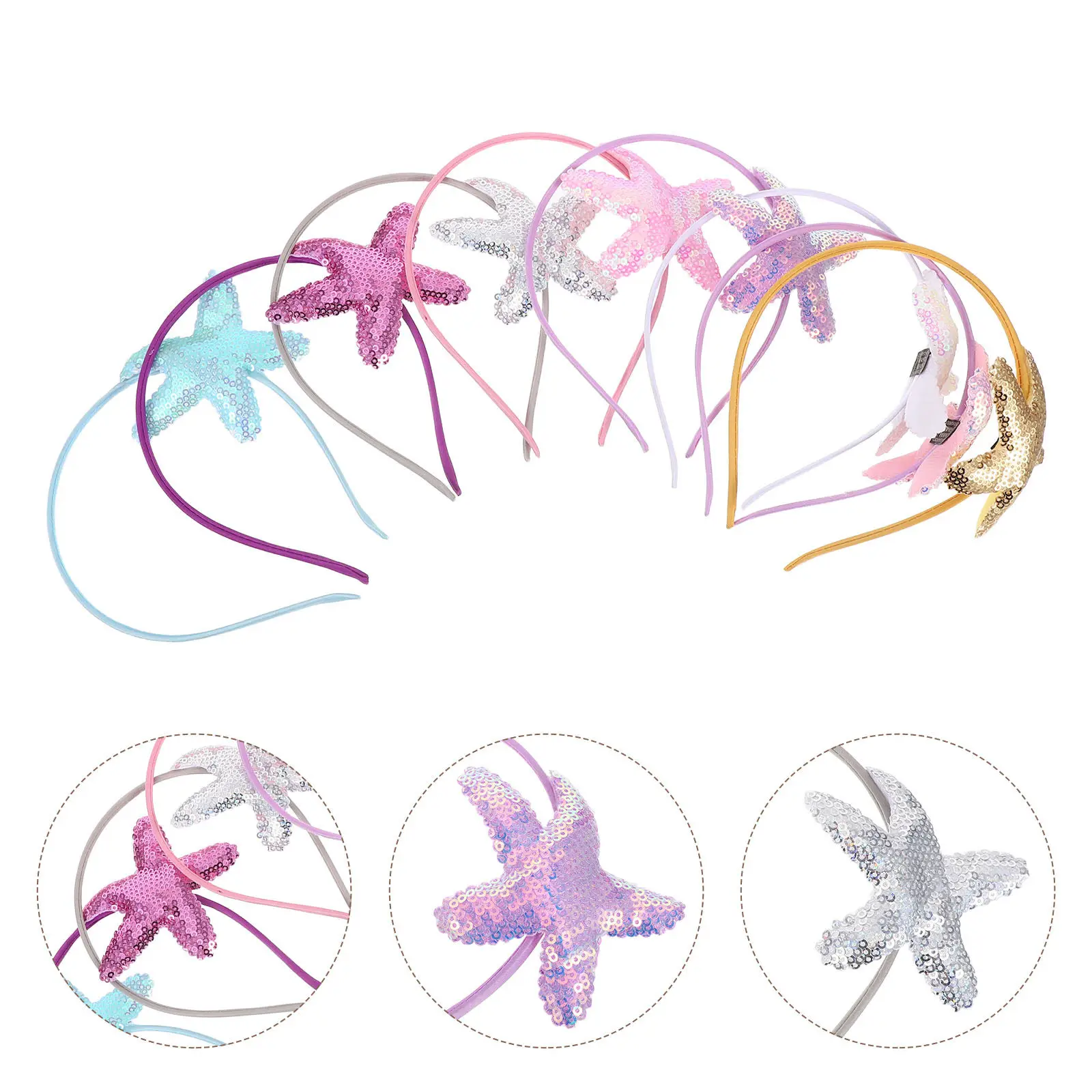 

8Pcs Seastar Modeling Headdress for Exquisite Marine Animal Hair Hoop Perfect for Party Stage Performance Daily Dress