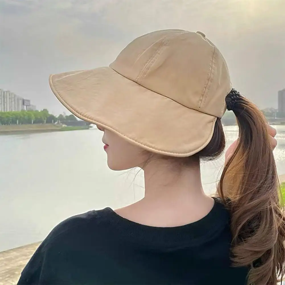 

Wide Brim UPF 50+ Sun Hat Women Anti UV Hiking Fisherman Cap Summer Solid Beach Hat 2023 Visors Fisherman Cap Sun hat