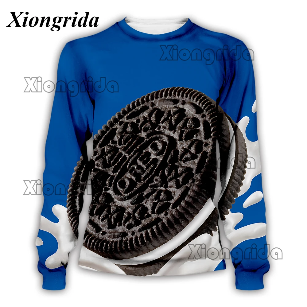 

Oreo Graphics Hoodie Sweatshirt Mens Casual Snacks Biscuit Cookies Print Pullovers Hoodies 3D Hooded Unisex Streetwear Top