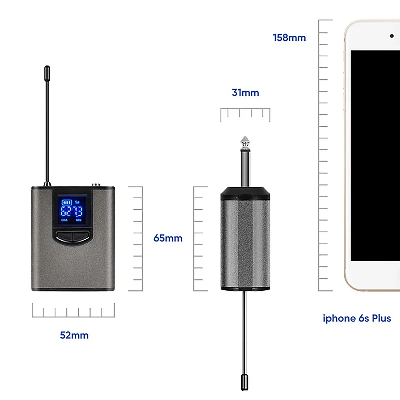 Microfono auricolare wireless portatile + sistema di microfono lavalier Insegnamento interviste vocale Registrazione live Vlog per iPhone Android PC