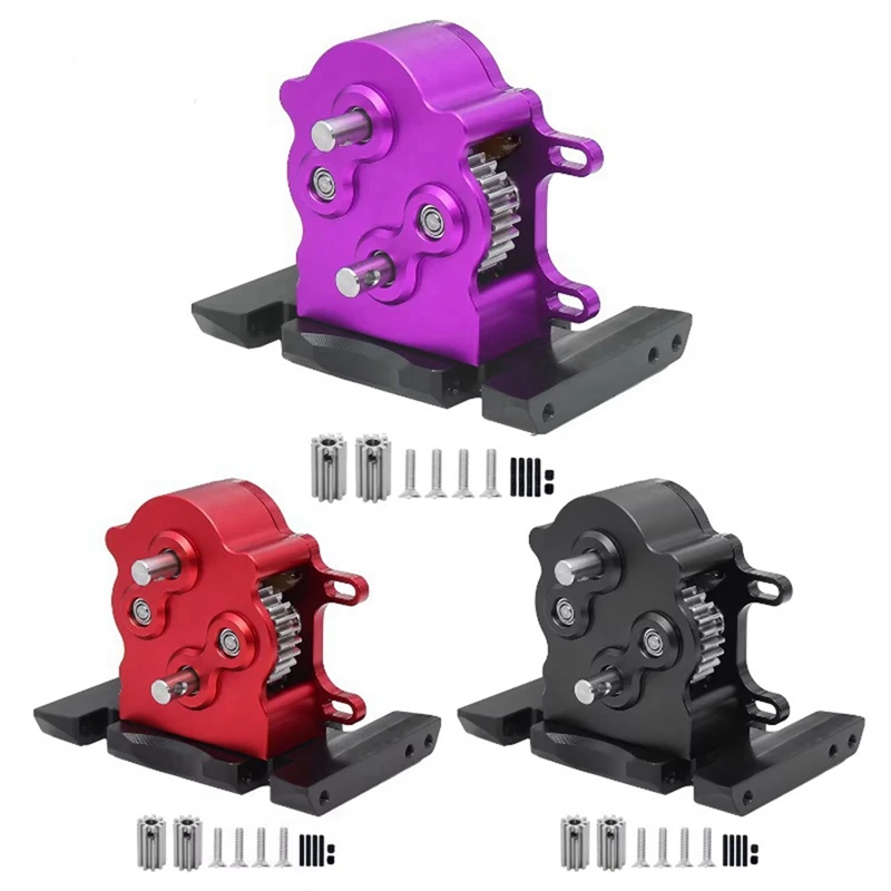 Aluminium Dubbele Transmissie Graaft Overdrive Versnellingsbak Voor 1/10 Rc Crawler Auto Lcg Scx10 Upgrade Onderdelen