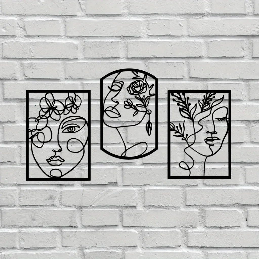 예술 초상화 집 장식, 금속 벽걸이 장식, 할로윈 장식, 인테리어 집 장식, 현대 미술 생일 선물, 1pc