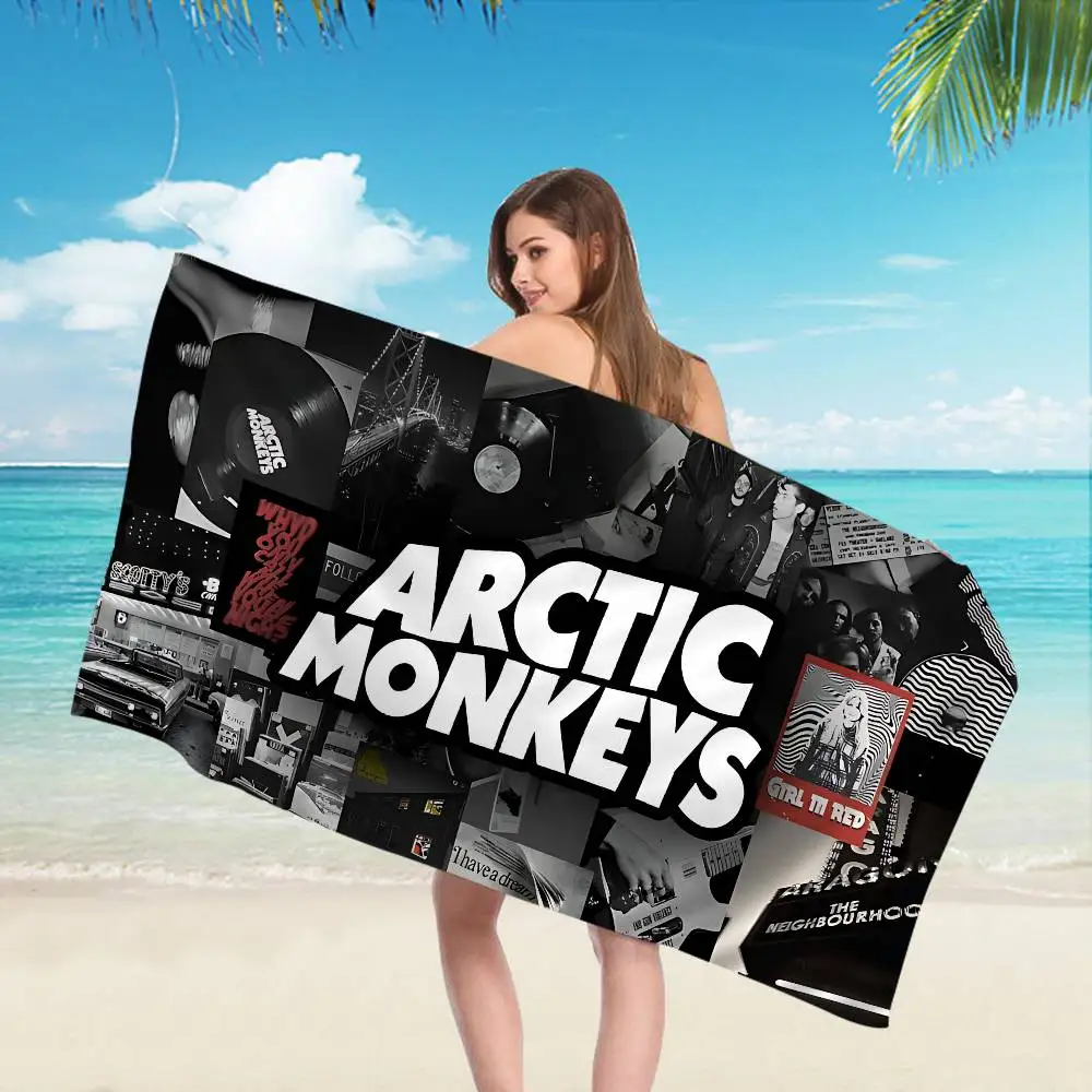 Vintage A-Arctic Band Music M-Monkeys Rock Microfiber Blanket Quick Drying Beach Oversized Printing Super Absorbent Pool Blanket