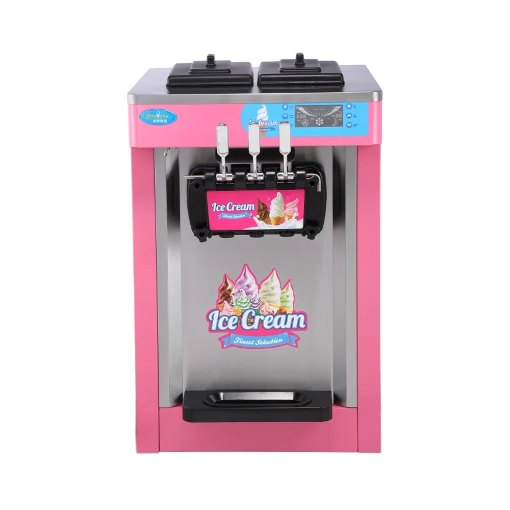 

Table Top Three Flavor Soft Serve Ice Cream Making Machine Commercial Automatic Soft Ice Cream Machine