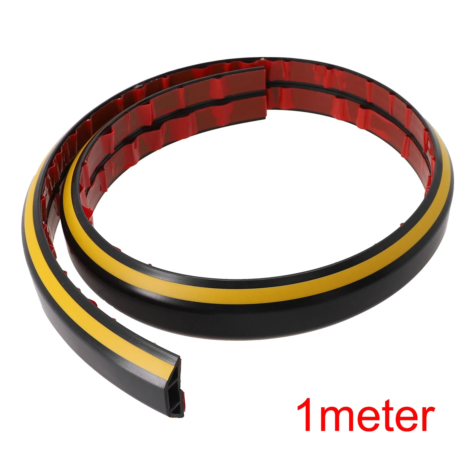 Condoms Floor Cable Protection Cover Gym Home Plastic Molding Soft PVC Yellow-black 1 Meter 11/14 Mm D50 (50mm)