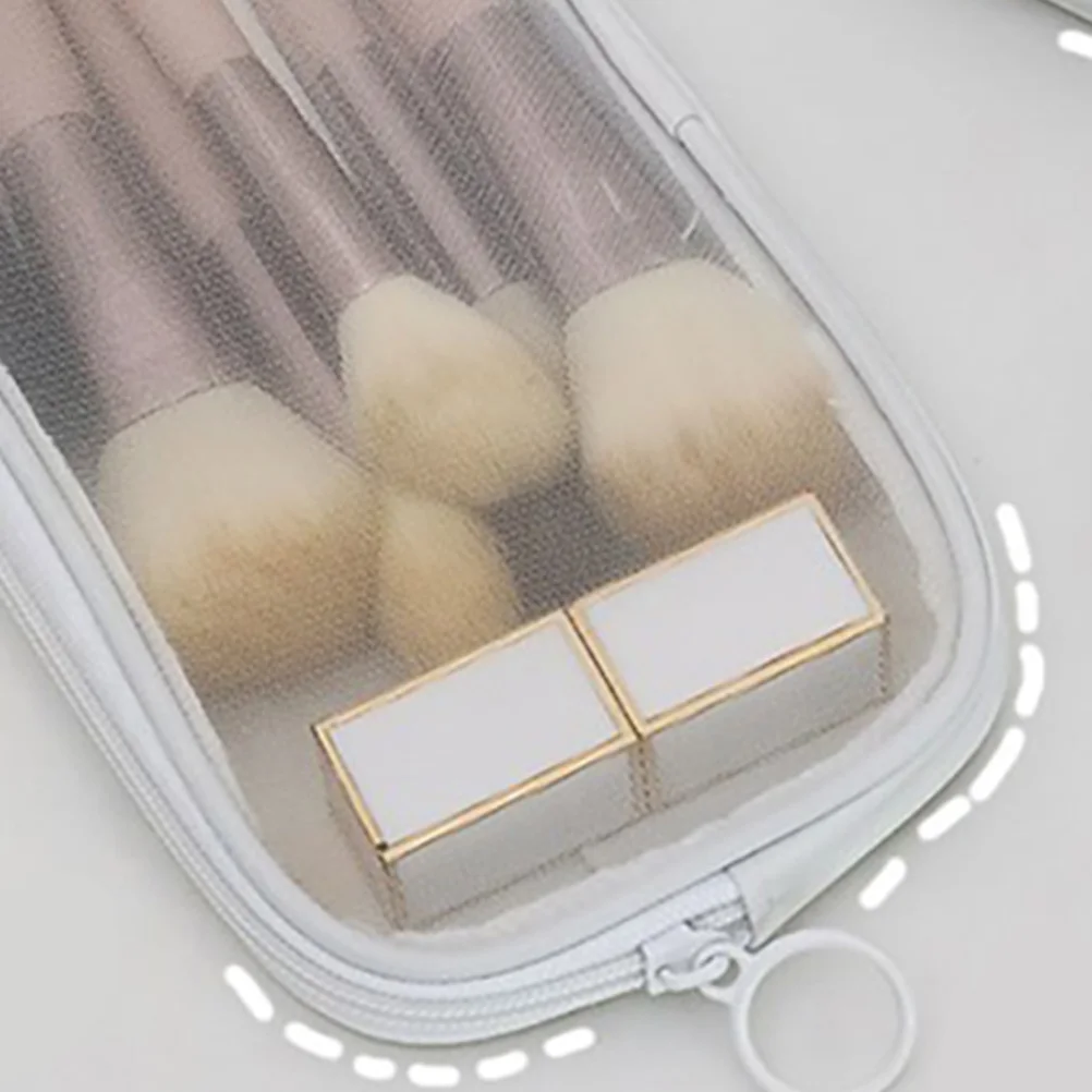 

3 Pcs Bag Travel Makeup Essentials Toiletries Storage White Mesh Small Size Portable For Women Travel Pouch