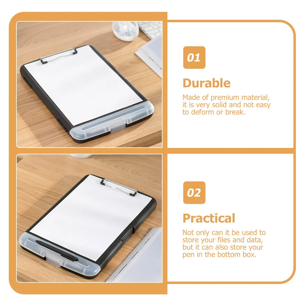 

A4 Clipboard File Folder Quality Plastic Portable Compact File Storage Holder for Students Teachers Professionals Multi Purpose