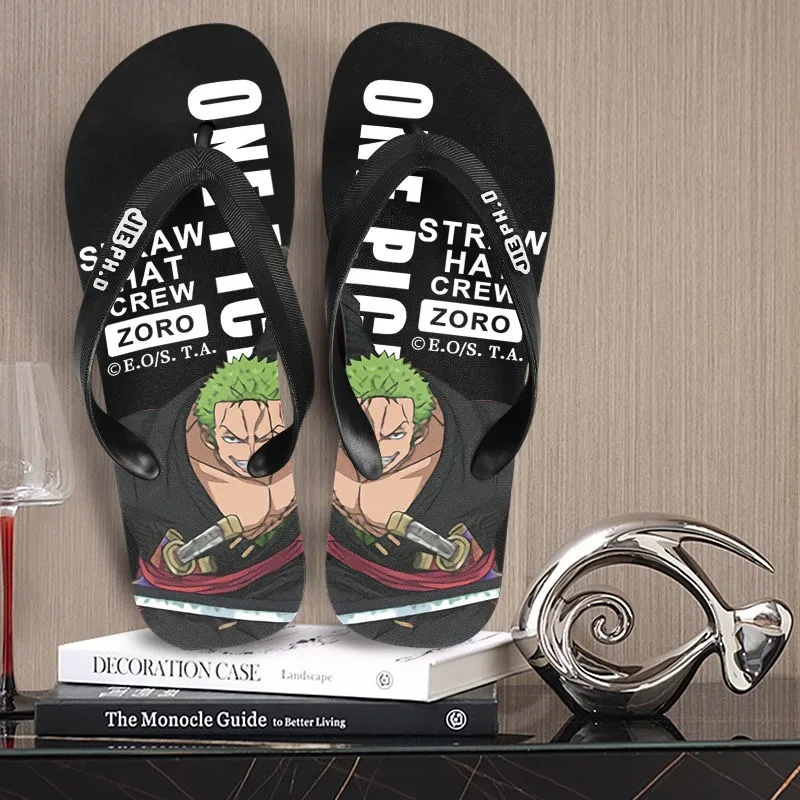 Аниме One Piece Luffy Sauron Мультфильм Креативные ПВХ шлепанцы Модные индивидуальные летние уличные Нескользящие шлепанцы сандалии для пар