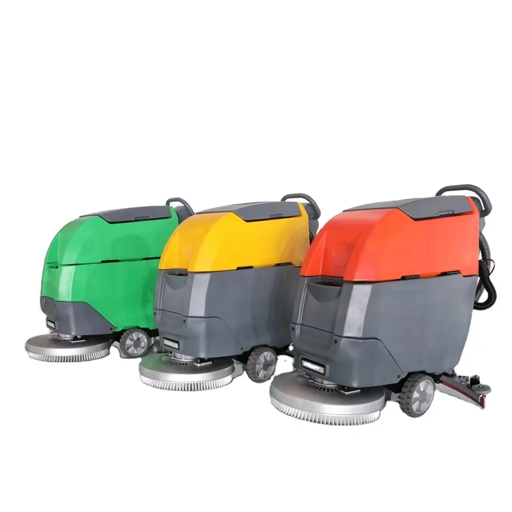 Battery Powered Walk Behind Floor Scrubber 24V Industrial Electric Tile Wood Floor Cleaning Machine