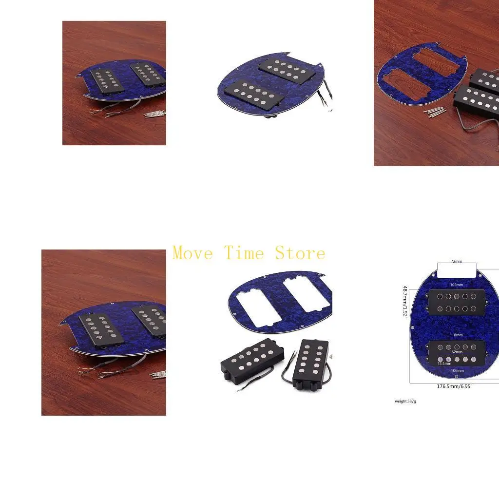 

92ME 207mm Total Length Humbucker Pickups Guitar Pickup Set Metal Plastic Frame Kits