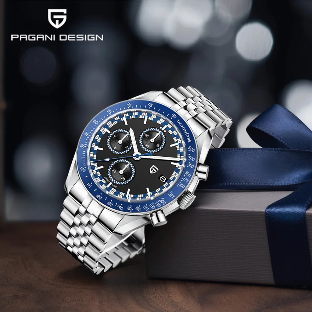 

Pagani design 2025 latest Moon men's watch casual speedometer quartz watches men's AR sapphire mirror VK67 waterproof clock gift