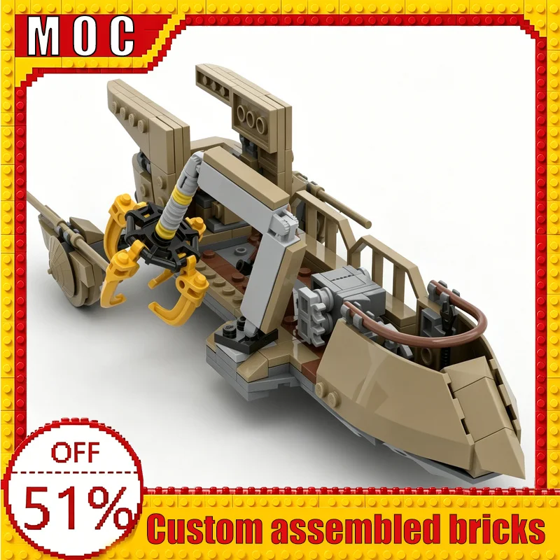 293PCS Desert Salvage Crawler War Series Tatooine Jawa Scavenger Vehicle MOC Model Building Blocks DIY Assembly Educational Gift
