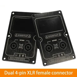Stage speaker junction box back panel 145mm×90mm input integrated aluminum plate dual 4-core XLR female socket