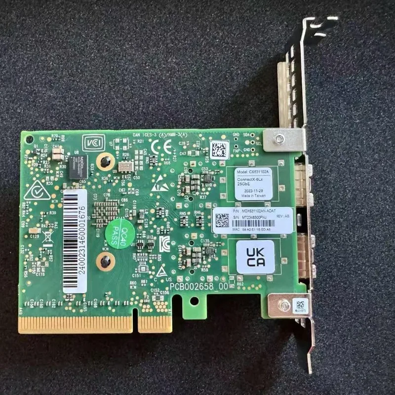 MCX631102AN-ADAT ConnectX-6 Lx dual port 25G 10 Gigabit fiber optic network interface card