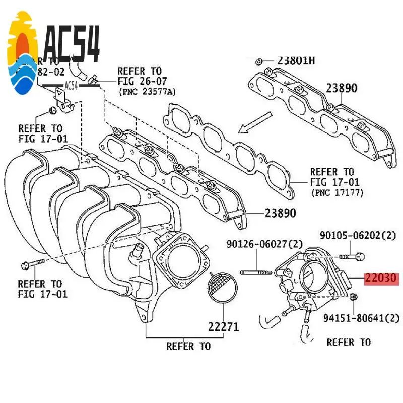 

AC54-автомобильный клапан дроссельной заслонки в сборе 22030-0D030 22030-22041 для Toyota Corolla Matrix Pontiac Vibe 2005-2008 1.8L 22030-0D031