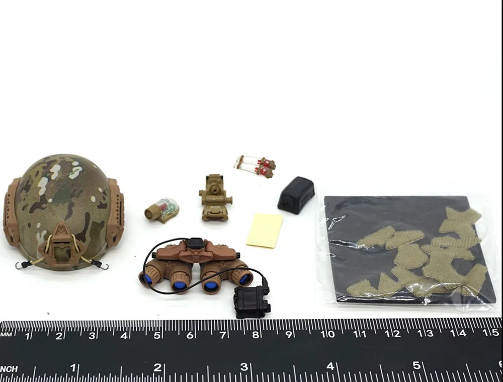 1/6 EASY&SIMPLE ES 26073A FOG Operation Unit Soldier Helmet Toys Night Vision with 4 Eyes Headset Moral Medals For 12