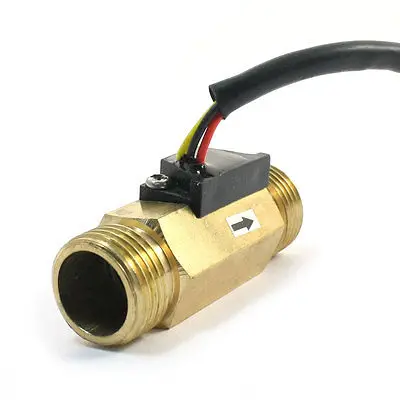 

1/2" BSPT Male Port Water Flow Sensor Switch Control Meter Flowmeter 1.5-30L/min Brass