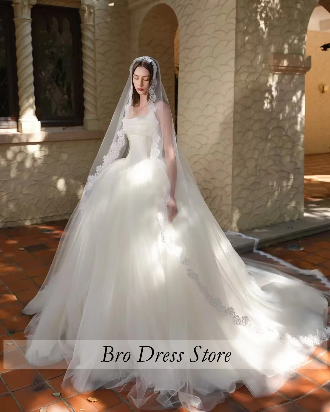 

Customized Elegant Glamorous Satin&Tulle Wedding Dresses For Woman Bridal Ball Gowns Strapless Puffy Vestidos De Novia Boda