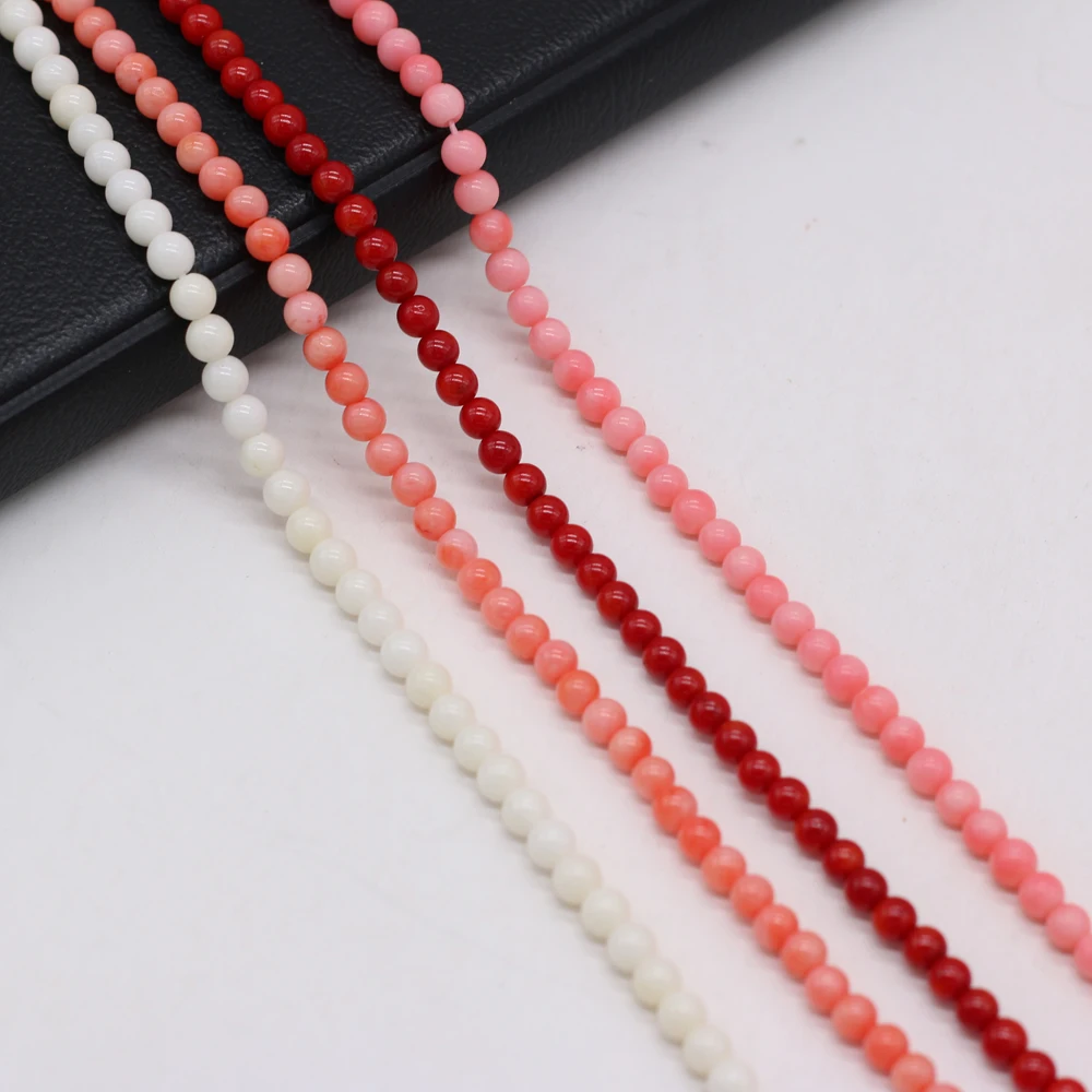 Natural Coral Beaded Round Shape Spaced Isolation Loose Beads for Jewelry Making Diy Personality Necklace Bracelet Accessorie