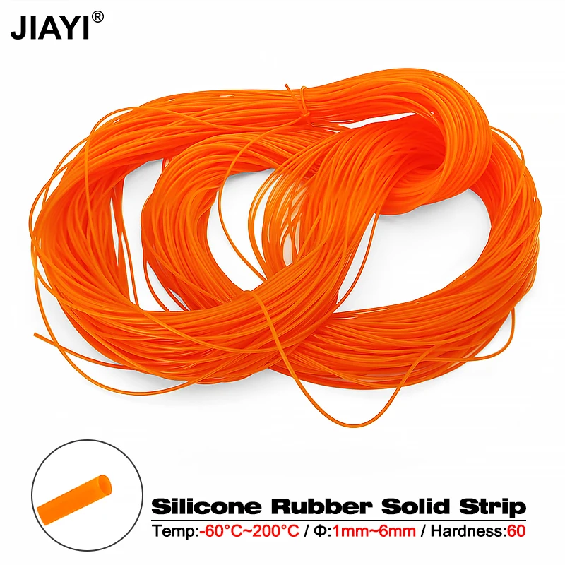 Diamater 1,1.2,1.5,2~6mm Orange Silicone Rubber Solid Strip Seal Ring Glass Door Sealing Strips Oil Resistance Waterproof O Ring