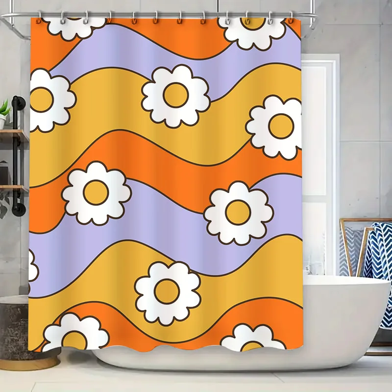 

Ретро ретро занавеска для душа коврик для ванной декоративный цветочный узор водонепроницаемая ткань аксессуары для ванной комнаты современный стиль украшение дома