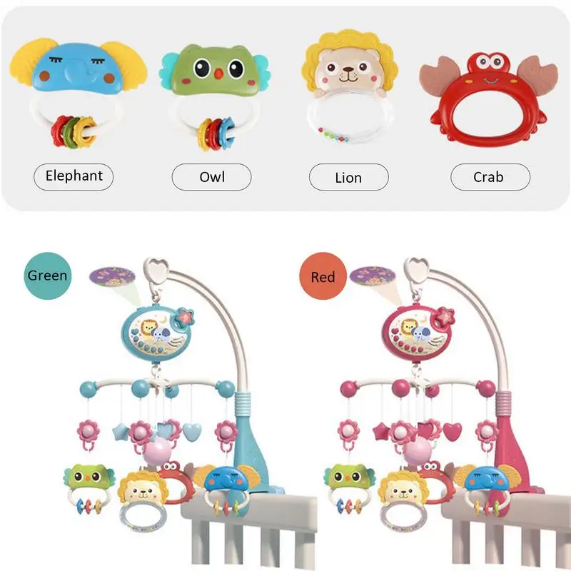 Campana de cama móvil para cuna de bebé, soporte de sonajero con Control remoto giratorio, juguetes colgantes para niños y niñas de 0 a 3 años