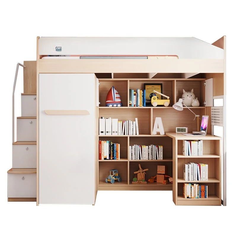 

Children's high and low beds with desks, wardrobes, integrated multi-functional combination beds, small apartments, saving space